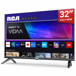 RCA VRS32HQ1 Smart TV 32 Zoll (80cm) HD LED Fernseher mit WLAN, Triple Tuner (DVB-T/T2, DVB-C, DVB-S/S2), App Store, HDMI, USB, CI/CI+, Netflix, YouTube und mehr [RVSmart 2024] 32 Zoll VIDAA Smart TV