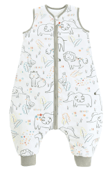 Chilsuessy Baby Schlafsack mit Füße 2.5 Tog Ganzjahres Schlafsack(CPC-Zertifizierung) Baby Schlafsäcke Babyschlafsack mit Beinen für Säugling Kinder, Happy Zoo, 100cm/Baby Höhe 110-120cm 100cm/Baby Höhe 110-120cm Happy Zoo