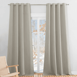 PONY DANCE Gardinen Natur Blickdicht Wohnzimmer Vorhänge mit Ösen Gardienen 2-Set H 245 x B 140 cm Thermo Vorhänge Kälteschutz Blackout Thermal Curtains for Living Room, Natur H245 x B140 cm (2er Pack) Natur