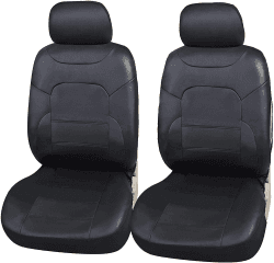 Upgrade4cars Auto-Sitzbezüge Vordersitze | Kunst-Leder Schonbezüge Set Universal Schwarz | Auto-Zubehör Innenraum Sitzschoner