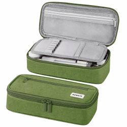 WEMATE Federmäppchen Federtaschen Mäppchen Etui Stifte 5 Fach, Große Kapazität Pencil Case Großes Federmäppchen Grün