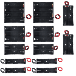 12Pcs 18650 Batteriehalter Bundle mit Draht 18650 Batteriefach 3,7 V, 1/2/3/4 x 3,7 V DIY Batterie Aufbewahrungsboxen, 1/2/3/4 Steckplätze parallel Schwarz Kunststoff Batteriefach für 18650 Batterie 3 slot