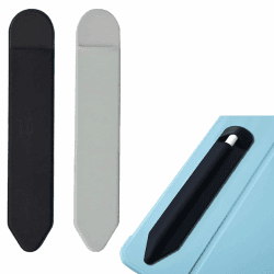 Catelves 2 Stück Pencil Case Kompatibel mit Apple Pencil (1. / 2.) Generation, Apple Pencil Halter Elastische, Apple Pencil Hülle, Hülle mit Selbstklebender Apple Pencil Rückseite(Schwarz/Grau)