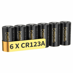 POWEROWL CR123A Batterie 3V Lithium 6 Stück, langlebige Leistung 3 Volt 123 C123 CR17345 Batterie