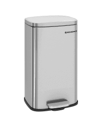 SONGMICS Mülleimer Küche, 30 Liter, Abfalleimer, Tretmülleimer, Küchenmülleimer mit Softclose-Deckel und Inneneimer, Treteimer, Stahl, silbern LTB03NL