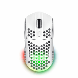 Trust Gaming GXT 929 Helox Kabellose Gaming Maus, Ultraleichte Maus 75g, 80h Dauerbetrieb, 2,4-GHz-Mikro-USB-Empfänger, Einstellbare DPI (800-4800), 6 Programmierbare Tasten, Gaming PC MMO - Weiß Helox - kabellose - 4800 DPI Weiß