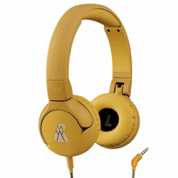 POGS-Kinderkopfhörer mit Kabel | The Elephant 2 | Faltbarer robuster Kinderkopfhörer ab 3 Jahren | Lautstärkebegrenzung 85 dB, Mikrofon | On-Ear | Musik-Sharing-Funktion (rGelb)