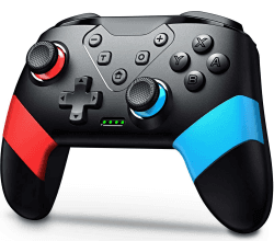GAMSINGY PC Controller, Switch Controller für Switch/Lite/OLED Konsole/PC, Macro/Turbo/Aufwachfunktion, Präzise Steuerung, Dual Motors Vibration, 15 Std Spieldauer Rote+Blau