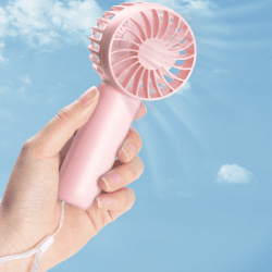 Hianjoo Handventilator Tragbarer Mini Ventilator, 4500mAh Kleiner Taschenventilator, USB Wiederaufladbar Handventilator und Standbar Lüfter für Zuhause Outdoor und Büro - Rosa