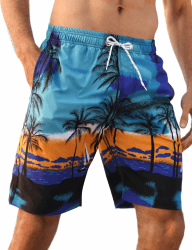 APTRO Herren Badehose Lang mit Kompression Liner Schnelltrocknend Badeshorts Schwimmhose 2 in 1 Badehosen mit Reißverschlusstasche Innenhose Surfen Strandhose XL Blau S701