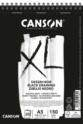 CANSON XL Dessin Noir, Schwarzer Zeichenblock, DIN A5, 20 Blatt, 150 g/m²