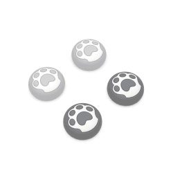 PlayVital Joystick Caps für PS5,Stick Aufsätze für PS4,Kappen für Xbox Series X&S,Thumbstick Zubehör für Xbox One,Analog Stick Kappen für Switch Pro Controller-Katzenpfote(Grau & Hellgrau)