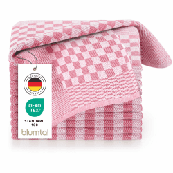 Blumtal Geschirrtücher Baumwolle 50x70 cm im 20er Set - Oeko-TEX zertifizierte Küchentücher - extrem saugstarke Geschirrhandtücher - Trockentücher Küche waschbar 95 °C - Geschirrtücher Rot-Weiß Karo 20 Stück Rot