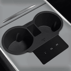 ThinsGo Tesla Modell 3 Becherhalter Einsatz Mittelkonsole Silikon Wasserbecherhalter Flaschenhalter Innenraum Tesla Modell 3 Modell Y Zubehör - Schwarz
