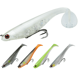 TRUSCEND Gummifische Angelköder für Forelle Zander & Barsch, Kunstköder Angelausrüstung Gummiköder Angelsets Jigs Head mit BKK/VMC Haken, Angelgeschenke für Männer,Angelköder für Süß- und Salzwasser B1-12cm-20g