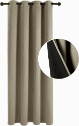 Deconovo Vorhang Thermo Gardinen 100% Verdunklungsvorhänge Wärme Vorhang Dicke Gardinen Schwerer Vorhang Kälteschutz Raumtrenner Raumtrenner Türvorhang, 214x132(HöhexBreite), Taupe, 1 Stück H214 x B132 cm (1er Pack) Taupe