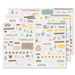 Aufkleber-Set für Bullet Journal Kalender I über 200 Sticker zum Basteln I DIY Scrapbooking-Aufkleber I zum Gestalten I Scrapbook Zubehör I dv_1200
