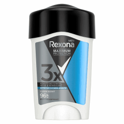 Rexona Men Maximum Protection Anti Transpirant Deo Creme Clean Scent Deodorant mit 96 Stunden Schutz gegen starkes Schwitzen und Geruch mit 3x Schutz bei Stress, Hitze & Bewegung 45 ml