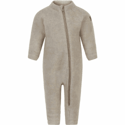 Mikk-line WALKOVERALL | Wollwalk Overall Baby | Baby Schlafanzug Aus Wolle Für Baby Und Kleinkind | 95% Wolle - 100% mulesingfrei Merinowolle | Schlafanzug Baby Ohne Füße 62 Melange Offwhite