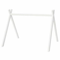 roba Baby-Spielbogen nach Montessori - Baby Gym & Activity Center aus Holz weiß lackiert - Spieltrapez ab 3 Monaten zum Anhängen von Spielsets weiss