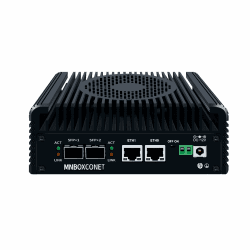 MNBOXCONET Mini PC N100 Firewall 2x10GbE SFP+, Micro Appliance Computer Büro, Barebone NO RAM NO SSD, 2xi226V 2.5GbE LAN, Type-C, TF, HD, Support Windows OPNsense, SPK/MIC Barebone N100 10GBE