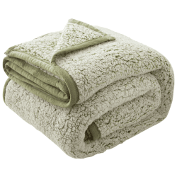 EMME Sherpa-Decke, Queen-Size-Größe, ultraweiche, warme Bettdecke, Mikrofaser, gemütliche Decke für Bett, Sofa, leicht, flauschig, Dicke, wendbar, Couchdecke, Salbei, 152,4 x 203,2 cm 150 x 200cm Salbeigrün
