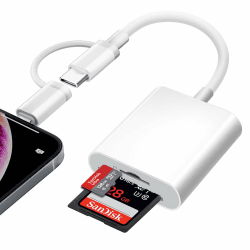 SD Kartenleser iPhone,SD Card Reader für iPhone/iPad/Kamera,SD Kartenleser USB C,iPhone SD Kartenleser,Speicherkartenleser mit Micro SD/SD-Kartensteckplätzen,Kartenlesegerät für SD/Micro SD/SDHC/SDXC 2 in 1 SD Kartenleser iPhone/USB C
