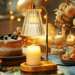 Marycele Kerzenwärmer Lampe, Candle Warmers mit Timer und Dimmer, Duftlampe Elektrisch Home Decors, Geschenke für Frauen Geburtstagsgeschenk, Deko Wohnzimmer, Aroma Diffusers mit 2 Glühbirnen, Gold