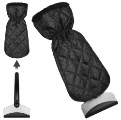 Huiguli Eiskratzer Auto mit Handschuh, 2in1-Set Premium Wärmender Scheibenkratzer Auto mit Wasserdichtem Handschuh, Auto Eiskratzer mit Neu Schneekratzer für Auto, SUV und LKW
