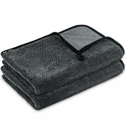 Airlab 2X Mikrofasertücher Auto Tuch zum Trocknen, Mikrofaser Trockentuch Auto 60x40 cm, Saugstarkes Poliertuch Reinigungstuch für Autopflege, Fusselfrei & Kratzfrei 60x40 Cm, Schwarz, 2 Stk.
