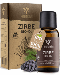 Heldengrün© BIO Zirbenöl [100% NATURREIN] - Echtes Zirbelkiefer Öl - Alpen Wildwuchs aus Österreich - Zirbenöl Ätherisches Öl - Zirbenöl für Diffusor Zirbe 30 ml (1er Pack)