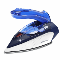 Aigostar Reise-Dampfbügeleisen Kleines Mini Dampf Bügeleisen Leichtes Reisebügeleisen Tragbar Faltbarer Griff Mehrere Temperaturstufen Reisedampfbügeleisen 1100W 80ml Wassertank Navy Blau