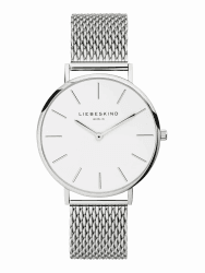 Liebeskind Analog Quarz Armbanduhr mit Edelstahlarmband Silber-weiß Single