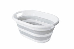 Seamarkt 38 L faltbarer Wäschekorb, Collabsible Laundry Basket, BPA-FREI, Langlebig, Tragbar, Grau 64 x 45 x 27 cm