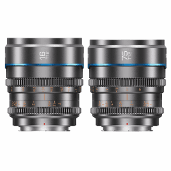 SIRUI Night Walker T1.2 S35 Cine Objektiv Set, 16mm und 75mm, große Blende, manueller Fokus, MS-2SEG, E-Mount, Metall Grau 16mm&75mm Grau