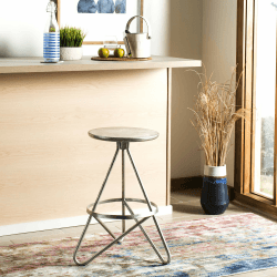 SAFAVIEH Modern Bar & Counter Stool, in Silver and Leaf