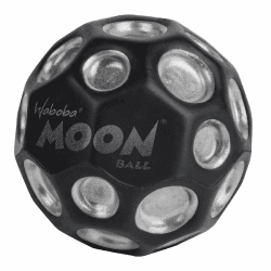 Waboba Moon Ball – am Höchsten Springender Gummiball – Patentiertes Original-Design – Ballkrater Erzeugen beim Aufprall EIN knallendes Geräusch – Leicht Greifbar – Flummies für Kinder Dark Side - Silver