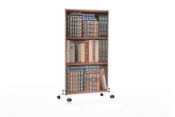 Könighaus Bild Infrarotheizung Standgerät - 1200 Watt - Energiesparend = wärmt innerhalb von 2 Minuten - mit Standfüßen & Thermostat - mobile Standheizung - Echter Hingucker mit Motiv: Bücherregal 1200 W Bücher