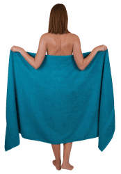 Betz Badetuch groß XXL Größe 100 x 200 cm Badetücher Saunatuch Palermo 100% Baumwolle Farbe Petrol