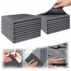 AUSYIWI 10 Stück magisches reinigungstuch pro Packung, wiederverwendbares microfaser putztuch/reinigungstücher, professionelle reinigungszaubertücher für küchen, bäder, fenster, glas, autos. (30x40cm)