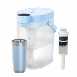 Waterdrop FreshTaste 𝐖𝐚𝐬𝐬𝐞𝐫𝐞𝐧𝐭𝐡ä𝐫𝐭𝐞𝐫 Elektrischer Wasserfilter Kanne, 4L Wasserfilter Spender für Kühlschrank, Reduziert Kalk, Chlor, Blei, Kupfer, Reinigt, Blau (Ersatzfilter: WD-EWFS) 4L Blau