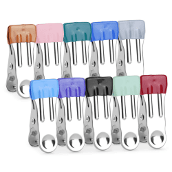 OSDUE 10 Stück Wäscheklammern Edelstahl, Strandtuch Clips, Handtücher Towel Clips, Handtuchklemmen für Handtuch, Kleidung, Socken, Lebensmittelversiegelung, Fotos (Mehrfarbig) 10 Stück 5.5cm 10 Stück