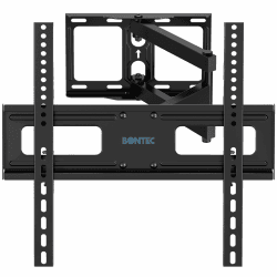 BONTEC TV Wandhalterung für 26-65 Zoll Flach- und Curved-Fernseher, Schwenkbar und Neigbar, Ausziehbare TV Halterung, Max. VESA 400x400mm, Bis zu 45kg, Perfekt für Eckmontage