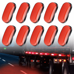 LeKaufen 10 Stück Auto Begrenzungsleuchten Anhänger, 9 LED Positionsleuchten Seitenmarkierungsleuchten 12V 24V Seitenleuchten Vorn Hinten Wasserdicht für LKW KFZ Lastwagen Wohnmobile Wohnwagen (Rot)