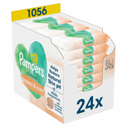 Pampers Harmonie Protect & Care Baby Feuchttücher, 24 x 44 stück, die helfen, den natürlichen pH-Wert der Haut wiederherzustellen, 1056 Feuchttücher mit Calendula 1056 stück (1er Pack)
