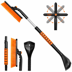 Youley Eiskratzer Auto mit Besen Scheibenkratzer Schneebesen Auto Lang 3 in 1 Ice Scraper Autokratzer mit Schaumstoff Griff für Auto kleine LKW SUV Windschutzscheiben und Seitenfenster