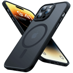 TORRAS für iPhone 14 Pro Hülle für MagSafe (Zertifizierte Schutzfähigkeit und Magnetkraft) Handyhülle Stoßfest Kratzfest Schutzhülle Case Edle Matt - Schwarz iPhone 14 Pro Schwarz