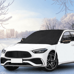 Uoimky Frontscheibenabdeckung, Auto Scheibenabdeckung mit Rückspiegelabdeckung Faltbare Winter Windschutzscheibe Abdeckung Auto Frontscheibe Eisschutzfolie gegen Schnee, Frost, EIS, UV, Staub 215x125cm