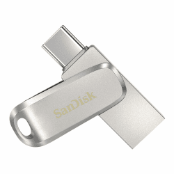 SanDisk Ultra Dual Drive Luxe USB Type-C-Laufwerk Smartphone Speicher 64 GB (Mobiler Speicher, USB 3.2 Gen 1, drehbares Design, 400 MB/s Lesen, USB Laufwerk, automatisches Backup) 64 GB Silber
