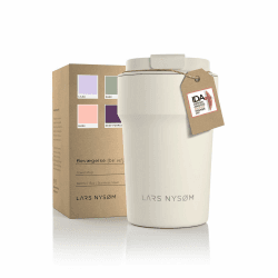 LARS NYSØM Thermo Kaffeebecher to go 380ml | Travel Mug 0,38 Liter mit Isolierung | Auslaufsicherer Edelstahl Thermobecher für Kaffee und Tee unterwegs | Teebecher (Almond Beige, 380ml) 380 ml Almond Beige